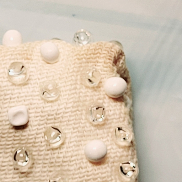 Vintage LUMURED Caviar Beadette Mirror / Coin Purse 1950s Crystal & Corde' - Picture 8 of 8